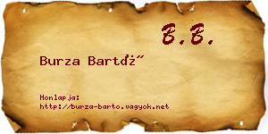 Burza Bartó névjegykártya